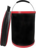 Collapsible Bucket with Handle, 3.4 Gallon 13L Foldable Water Storage Container, Portable Wash Basin for Car Washing, Camping, Fishing, Hiking, Boating, Outdoor Activities (Black)