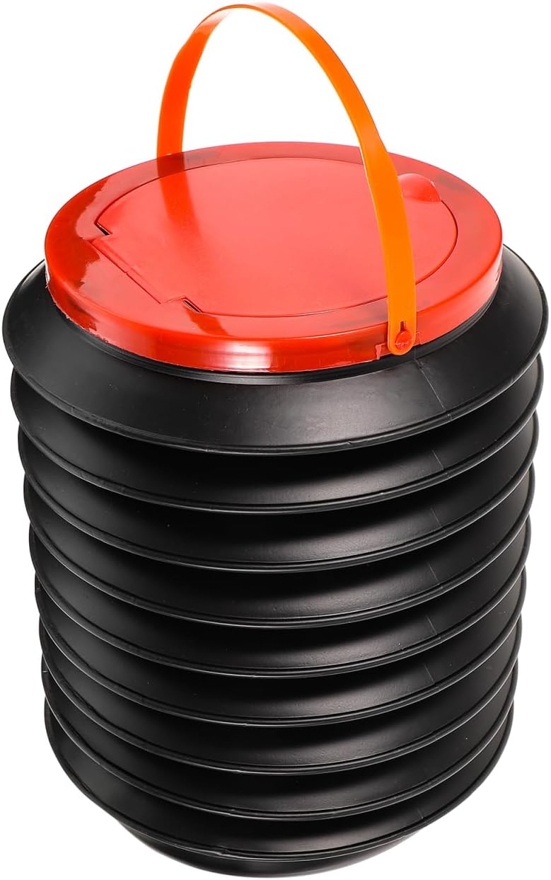 4L Portable Folding Water Bucket with Lid and Handle Collapsible Bucket for Camping Outdoor Car Washing Fishing and Picnics