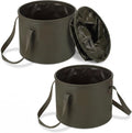 2 Pack Collapsible Bucket 5 Gallon Foldable Bucket Portable Car Wash Container, Fishing and Utility Basin with Handle, 20L for Camping, Hiking,Dish Washing, Fishing, Laundry