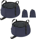 Collapsible Wash Basin 2 Pack – 2.3 Gallon Foldable Camping Bucket with Handles, Portable Dish Tub for Camping Sink, Foot Soaking, Fishing, BBQ Cleaning & Laundry