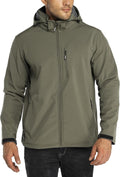 Men's Lightweight Softshell Jacket, Fleece Lined, Hooded, Water Resistant, Winter Hiking Windbreaker