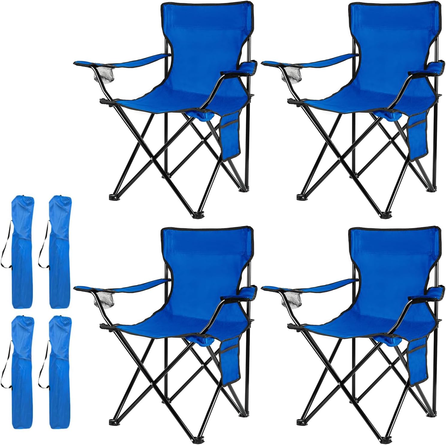 Folding Camping Chair, Lightweight, No Assembly Required, Portable Seat for Beach Lawn Outdoor Sports