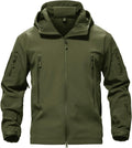 Men's Special Ops Military Tactical Softshell Jacket, Warm Fleece Lined, Rain Hood Coat, Hiking Snowboard
