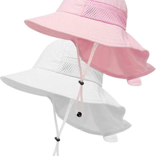 Toddler Kids Adjustable Wide Brim Bucket Sun Hat