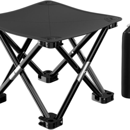 Black Lightweight Outdoor Folding Camping Stool