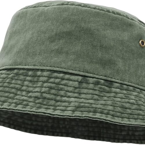 Washed Denim Wide Brim Bucket Hat Outdoor Flat Top