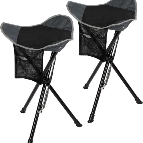 2-Pack Black Tall Tripod Stools