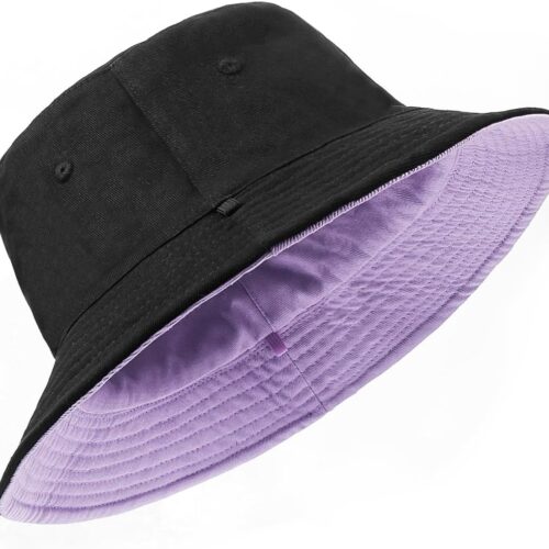 Oversize Reversible Fisherman Bucket Hat with Chin Strap