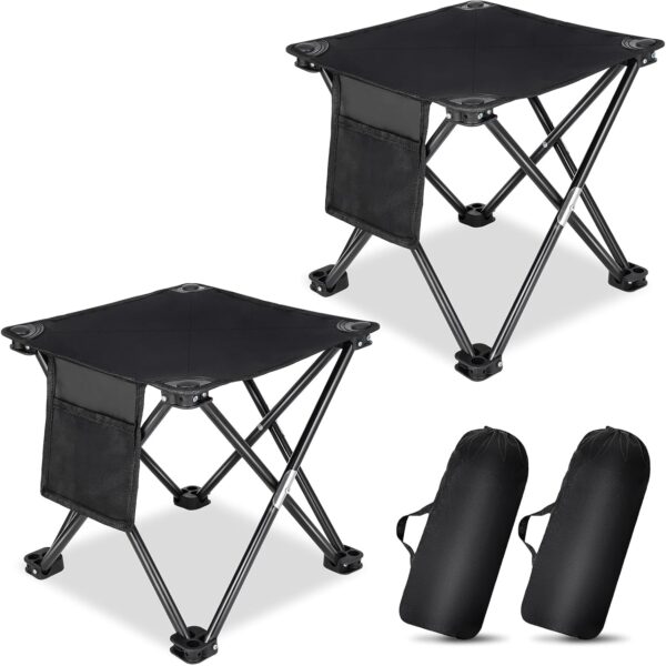 2-Pack Portable Folding Camping Stool Set