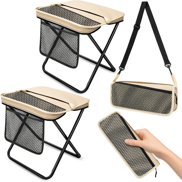 2-Pack Khaki Large Folding Camping Stools
