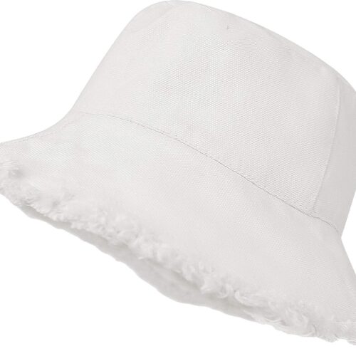 Distressed Washed Cotton Wide Brim Fisherman Cap